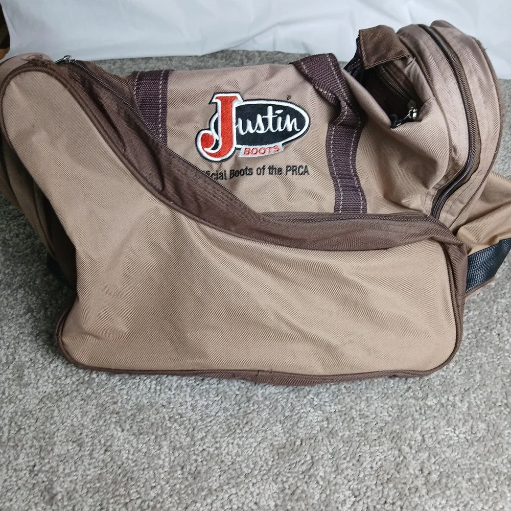 Wrangler 2011 NFR Las Vegas Duffel Bag Brown Tan Justin Boots Rodeo Travel Bag